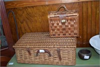 2pc of Wicker - picnic & accessory basket