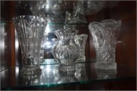 3 lead crystal 9&10" vases