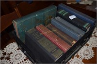 8 assorted poetry & novels in plastic crate