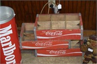 3 assorted wood Coca Cola trays