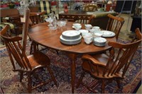 Bent Brothers oval dining table w/ 4 race back cha