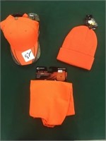 Orange Cap, Beanie, & Vest.