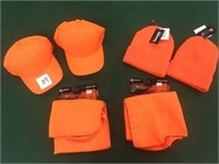 Two Orange Caps, 2 Beanies, & 2 Vests