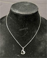 HH- Sterling Silver Heart Necklace