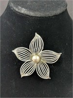 JD- Stamped Sarah Coventry Flower Pin