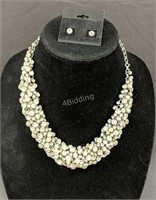CC- Rhinestone Necklace & Earring Set