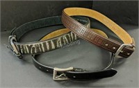 JR- Lot of 3 Italian Leather Belts