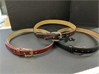 JR- 2nd lot of 3 Italian Leather Assorted Belts