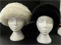 JR- Pair of Vintage Faux Fur Fashion Hats