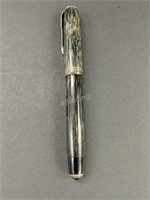 LG- Antique Parker Black/Silver Fountain Pen