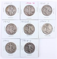 Coin 8 Walking Liberty Half Dollars 1918-1946