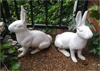 Pair Of Early Cast Iron Rabbits