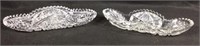 Two Brilliant Cut Glass Celery Dishes