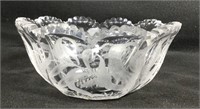 Brilliant Cut Glass Hawkes Gravic Tiger Lily Bowl