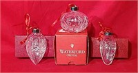 Three Waterford Crystal Christmas Ornaments