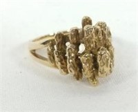 14 Karat Gold Nugget Ring 6.9 Grams