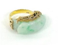 14 Karat Gold & Jade Ring