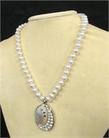 Potato Pearl Necklace & Sterling Silver Pendant