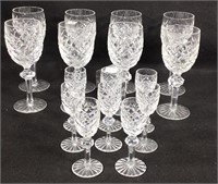 16 Lismore Waterford Water Glasses & Cordials