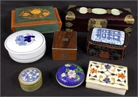 Collection Of Boxes - Lacquer, Cloisonné, Rosewood