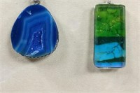 Two Wire Wrapped Stone Pendants