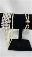 Strand Of Pearls & Double Strand Pearl Bracelet