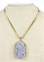 14 Karat Gold Chain & Lilac Pendant