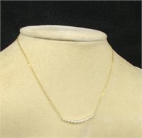 10 Karat Gold Necklace W/seed Pearls