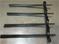 Chopsticks and Chopstick Rests, Black (x 9)