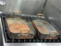 Copper Roasting Pans (x 2).