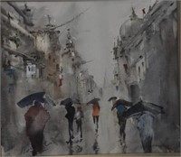 David Beschi (1941 - ), Rainy day in London