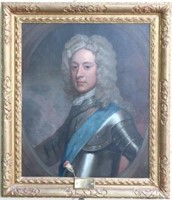 18TH C OIL PAINTING ON CANVAS, PORTRAIT DEPICTING
