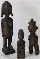 3 EARLY CARVED AFRICAN FIGURES WITH BODY