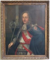 18TH C OIL PAINTING ON CANVAS, PORTRAIT OF
