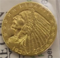 1925-D 2 1/2 U.S. DOLLAR GOLD COIN, UNCIRCULATED