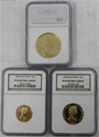 3 ISLE OF MAN GOLD COINS TO INCLUDE A 1994 1 OZ.