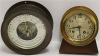 EARLY 20TH C CHELSEA BRASS SHIP'S BELL CLOCK WITH