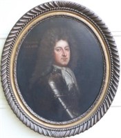 EARLY 18TH C OIL PAINTING ON CANVAS, PORTRAIT OF