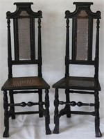 PAIR OF EARLY 18TH C SPANISH FOOT SIDE CHAIRS,