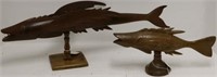2 CARVED WOODEN PITCAIRN ISLAND FISH, EARLY 20TH