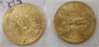 TWO 1947 MEXICAN 50 PESOS GOLD COINS, EACH
