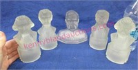 5 frosted glass presidential busts