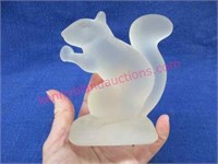 frosted glass squirrel figurine