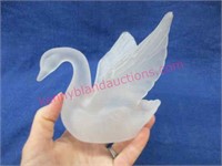 frosted glass goose figurine