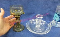 small hand blown glass cup & candle holder