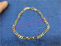 sterling silver (goldtone) bracelet - 8in long