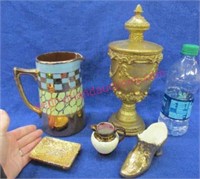 old sadler england 7" luster pitcher & other items