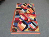 old "crazy" baby quilt (33in wide x 52in long)