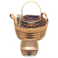 3 Longaberger Handwoven Baskets One Inaugural