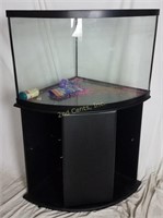 Approx 30 Gal. Curved Glass Fish Tank With Stand